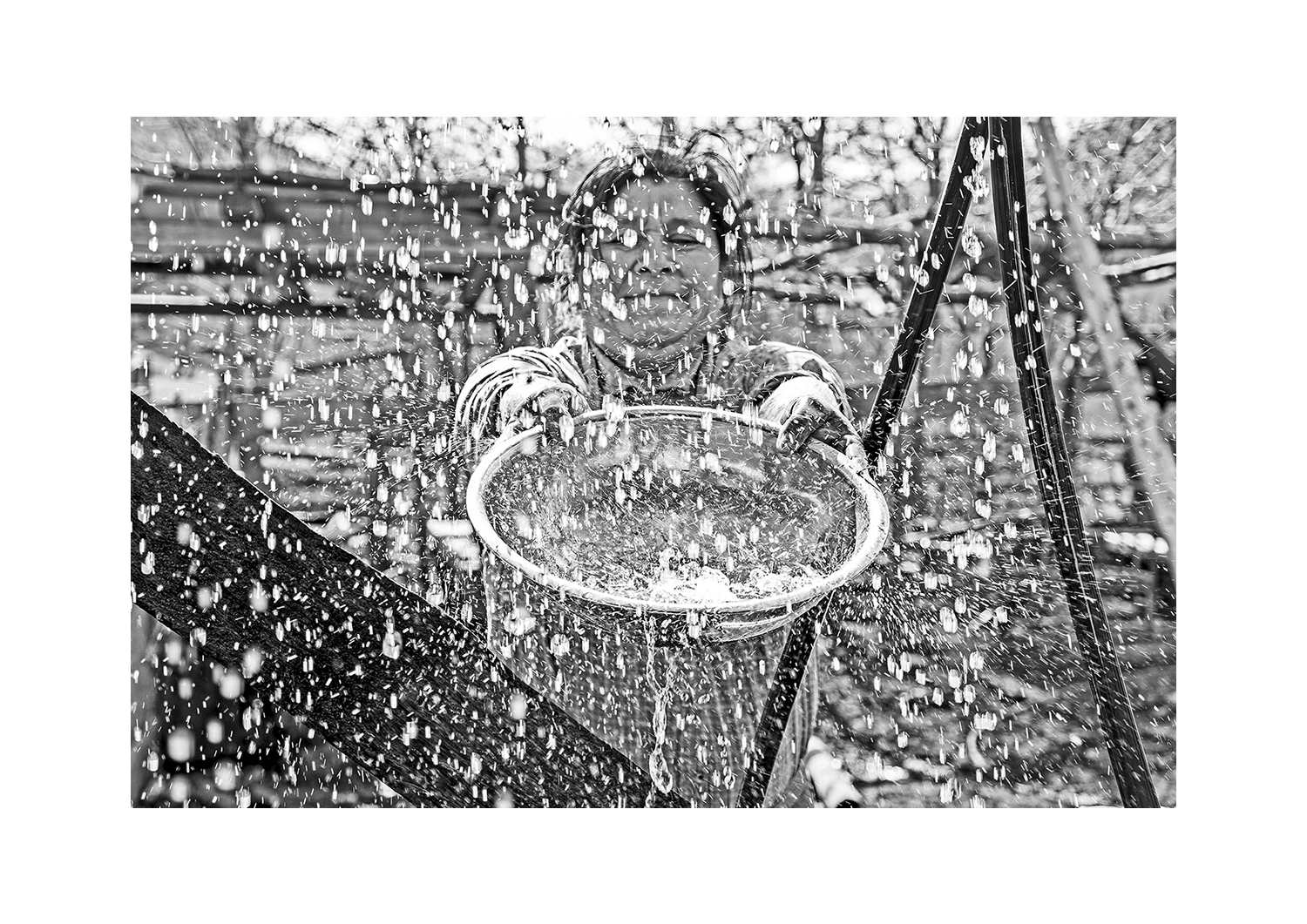 #24 Mapuche woman collecting water - Chile
